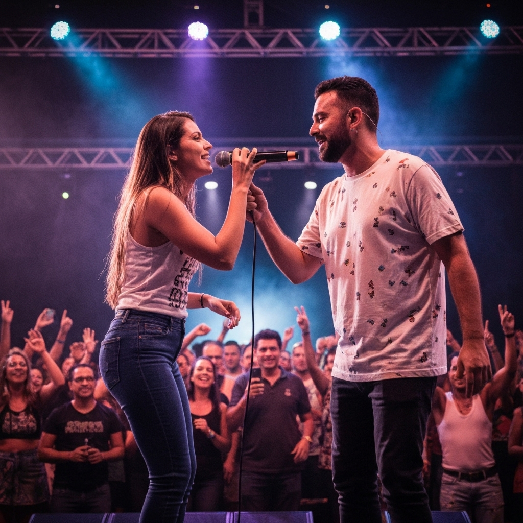 Ana Clara e Péricles na Batucada