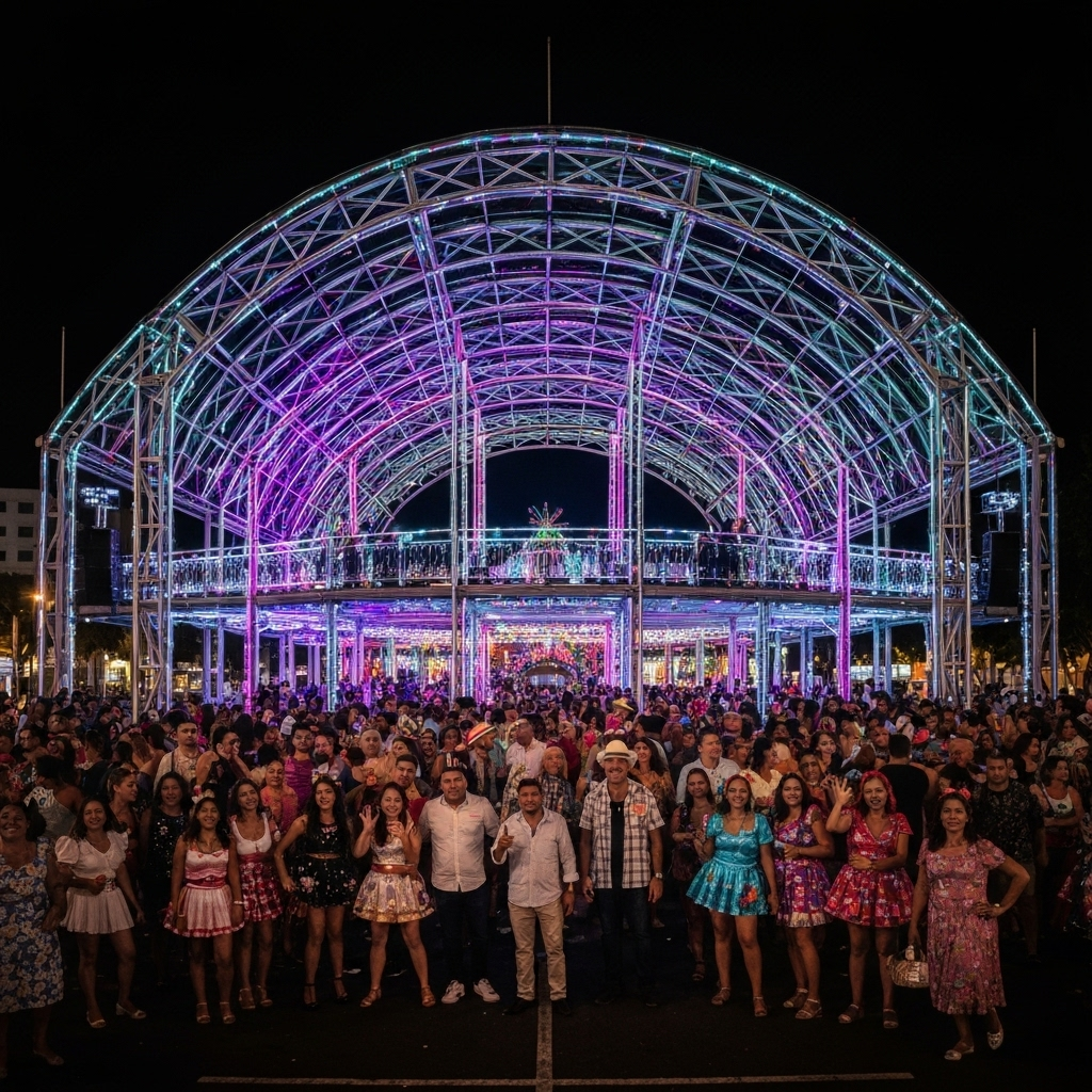 Ópera de Arame iluminada para a Virada Paradisíaca