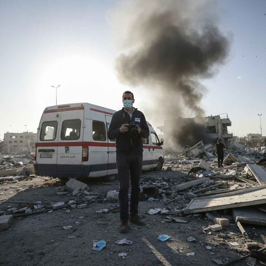 Hospital em Gaza danificado por bombardeio.
