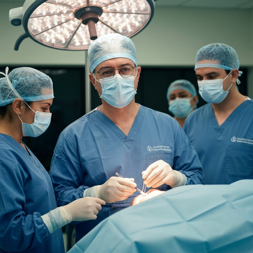 Médico examina tomografia craniofacial