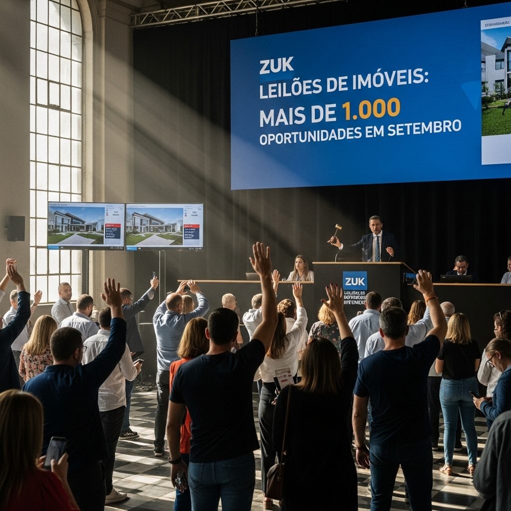 Leilão de imóveis Zuk: Milhares de oportunidades em setembro.