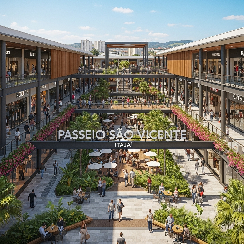 Fachada do novo Passeio São Vicente em Itajaí.