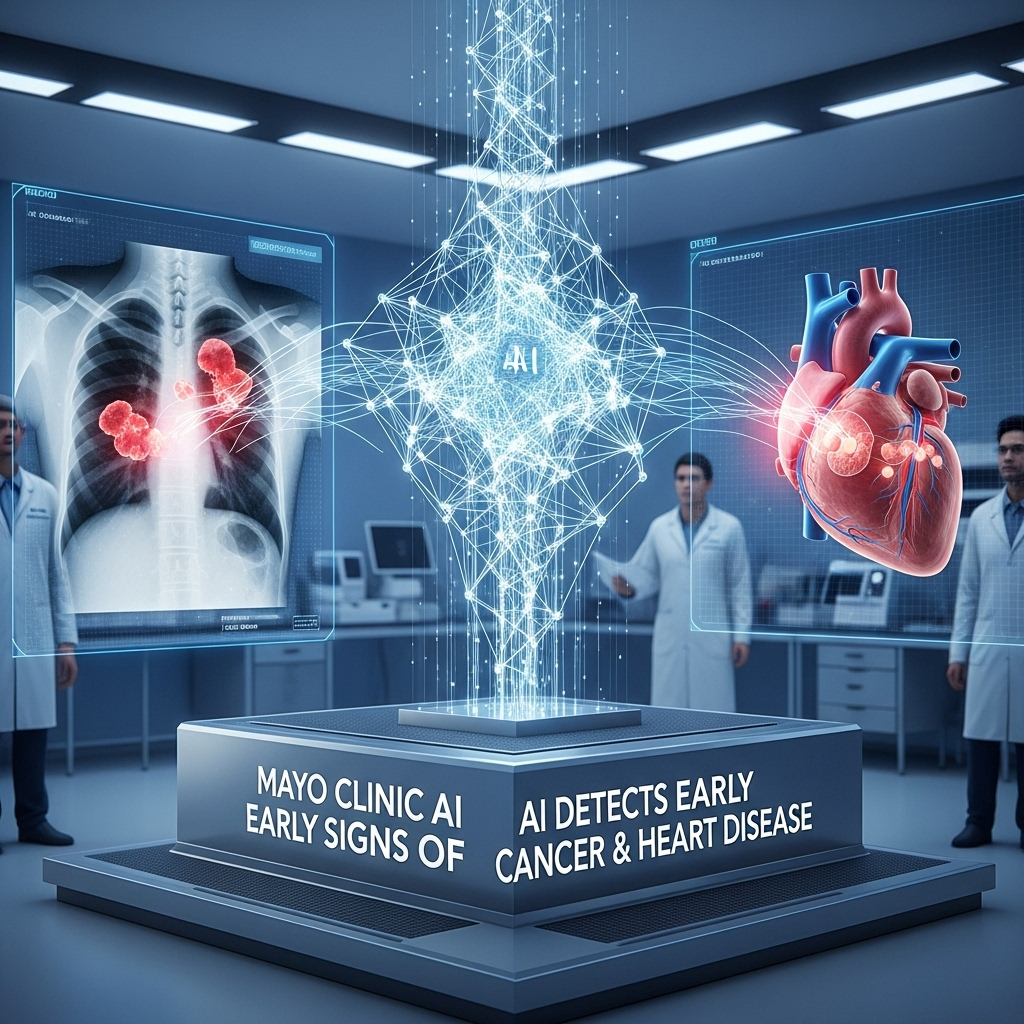 Inteligência artificial detecta sinais de câncer e doenças cardíacas na Mayo Clinic.