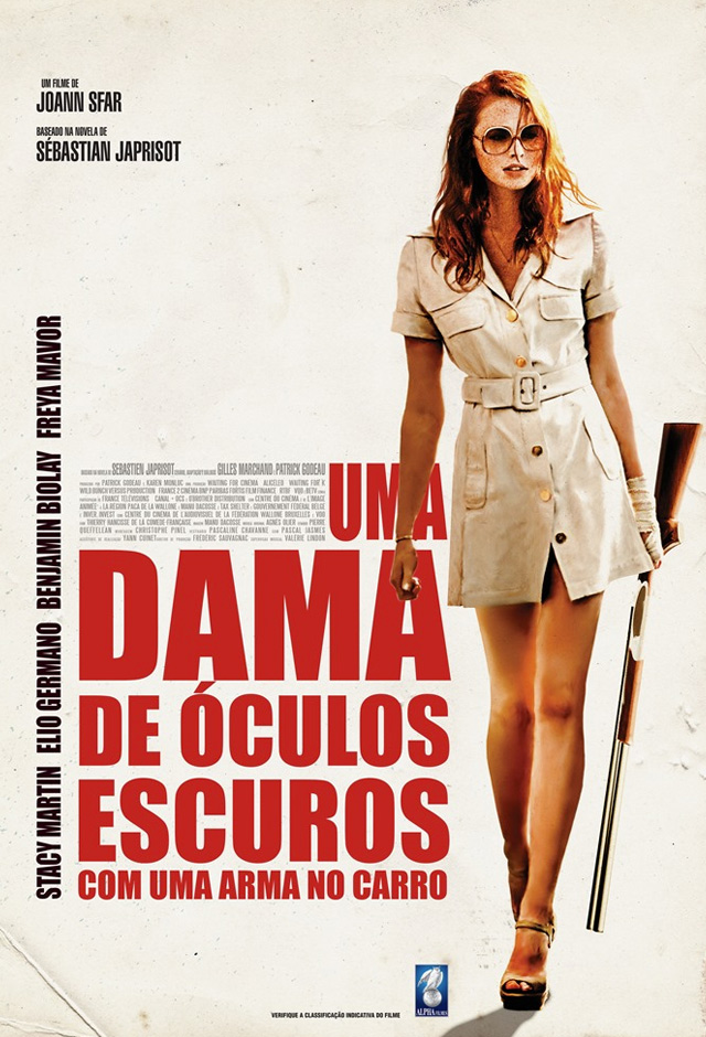 Cartaz do filme Uma dama de óculos escuros com uma arma no carro