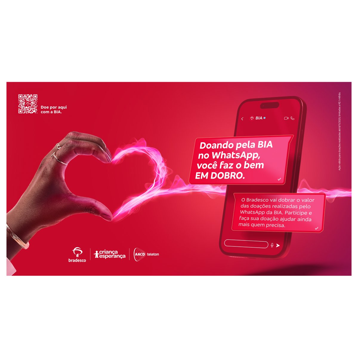 Bradesco dobra doações no Criança Esperança e Teleton 2025