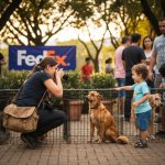 Cães para adoção na feira promovida por FedEx, Tietê Plaza e Cão Sem Dono.