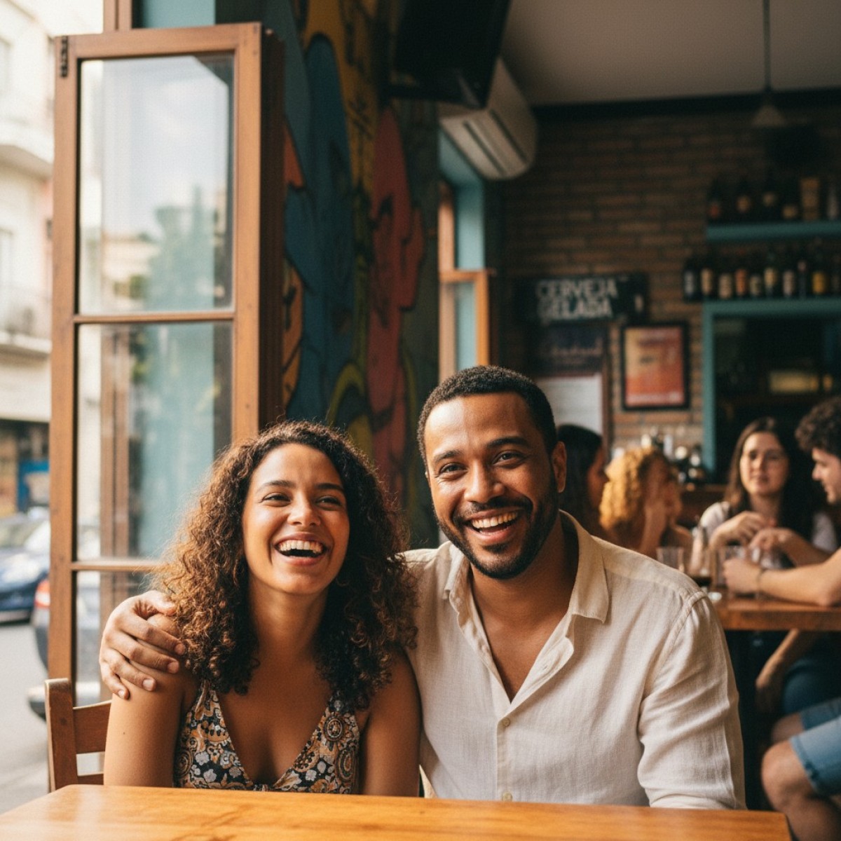 Marcello Melo Jr. e Mell Muzzuillo sorrindo.