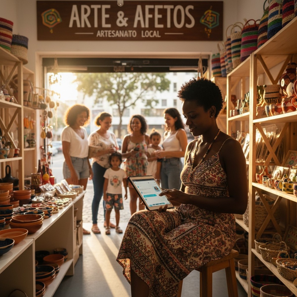 Pequena empresa usando IA no marketing e atendimento