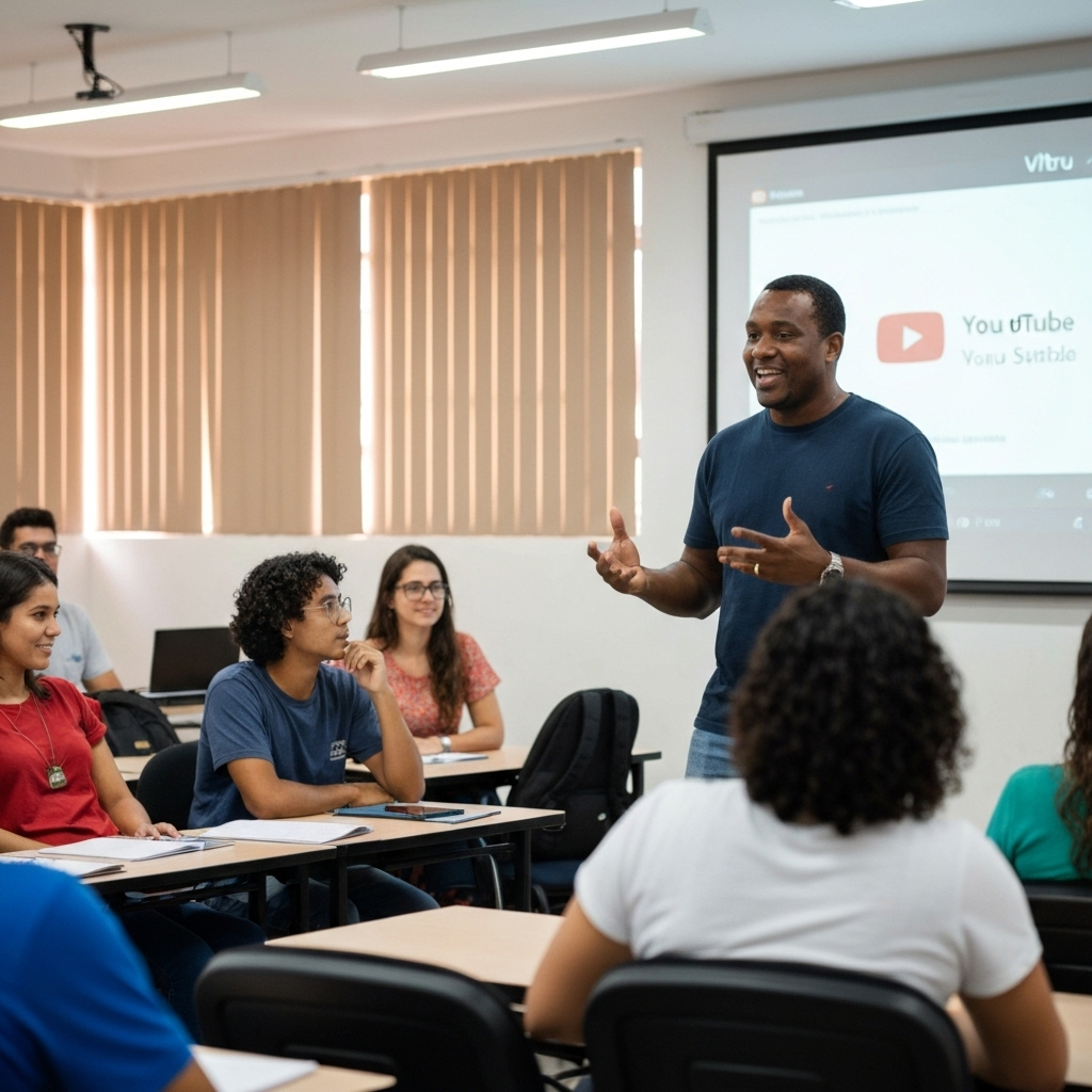 Professores utilizando ferramentas de inteligência artificial em sala de aula.