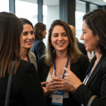 Mulheres em reunião de networking