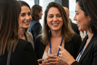 Mulheres em reunião de networking