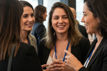 Mulheres em reunião de networking