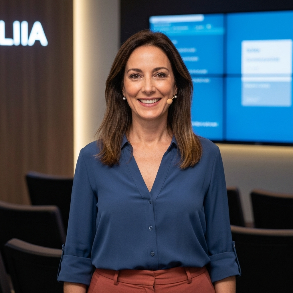 Patrícia Baldez apresentando na Semana de IA do Serpro.