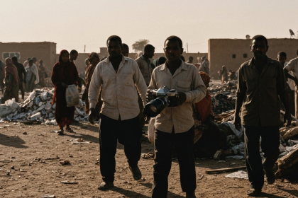 Civis sudaneses buscando abrigo em El Fasher.