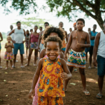 Crianças do Ilê Oyá Axé Felayn em cena do curta 'Ori Semente'.