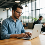 Gráfico de negociação com velas verdes e vermelhas, representando o sobe e desce do mercado financeiro.