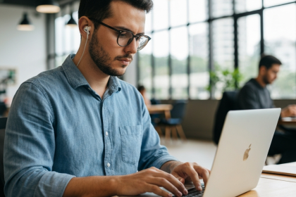 Gráfico de negociação com velas verdes e vermelhas, representando o sobe e desce do mercado financeiro.
