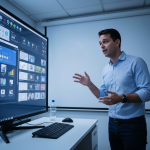 Logo da Microsoft com efeito de IA