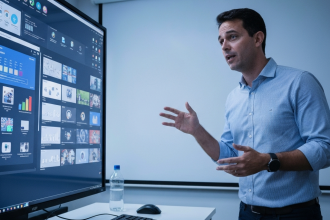 Logo da Microsoft com efeito de IA