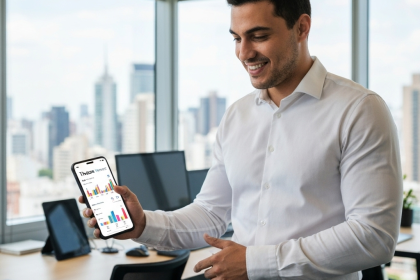 Tela do app Thozen Invest mostrando valorização de imóvel