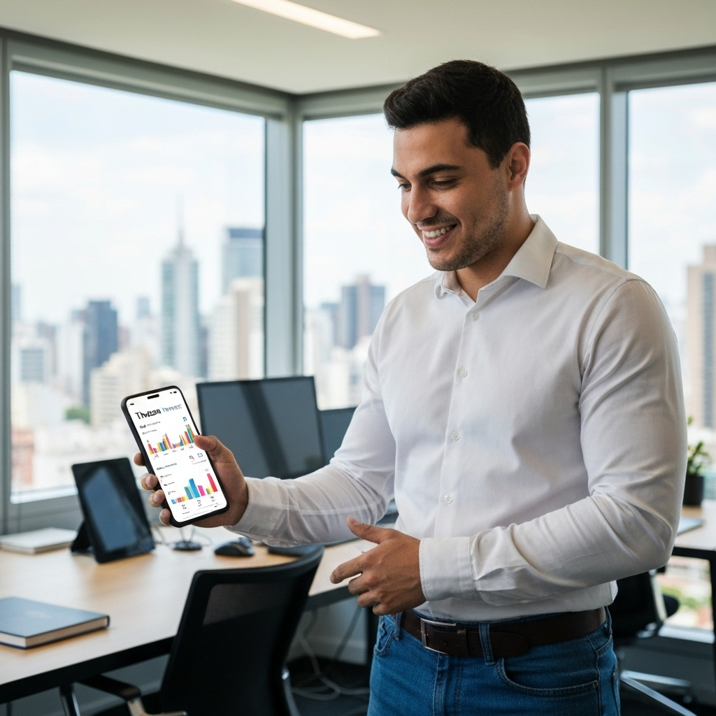 Tela do app Thozen Invest mostrando valorização de imóvel