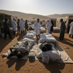 Civis sudaneses em El Fasher em meio ao conflito.