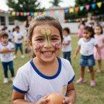 Crianças brincando em festa do Instituto Vida Solidária no Dia das Crianças