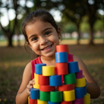 Crianças brincando com balas Fini, criando formas e personagens