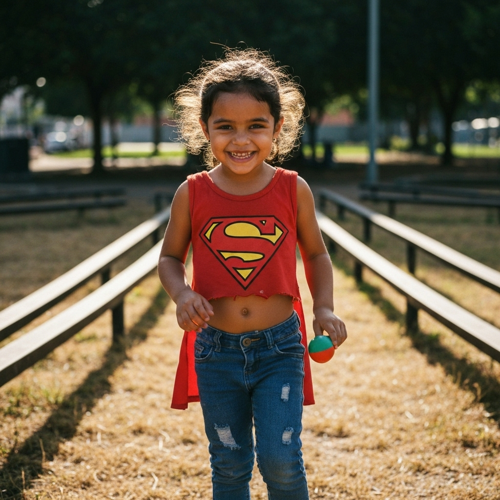 Crianças brincando e sorrindo em parque durante o Dia das Crianças.