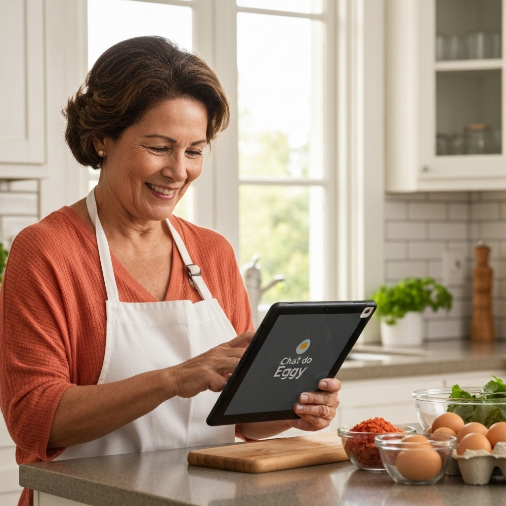 Eggy, o chatbot da Granja Faria, oferece dicas culinárias sobre ovos.