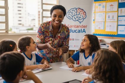 Professores utilizando ferramentas de IA em sala de aula.