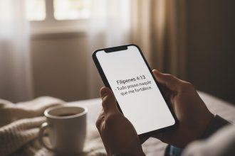 Tela de celular exibindo o aplicativo da Bíblia YouVersion
