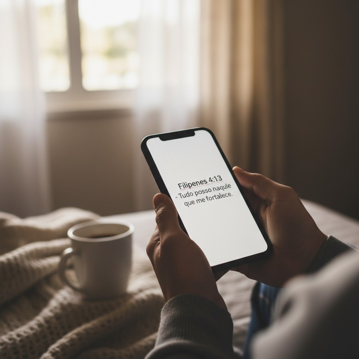 Tela de celular exibindo o aplicativo da Bíblia YouVersion