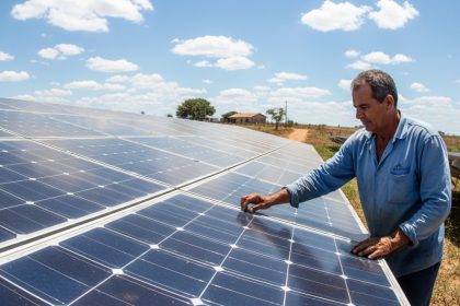 Painéis solares em telhado de galpão industrial da Fulwood.