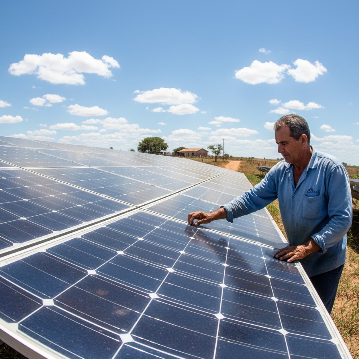 Painéis solares em telhado de galpão industrial da Fulwood.