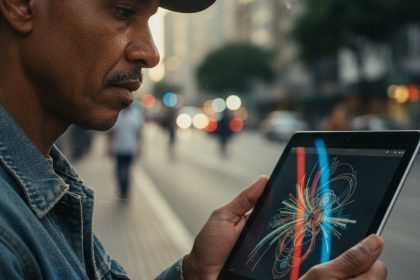 Cérebro humano com circuitos de IA integrados