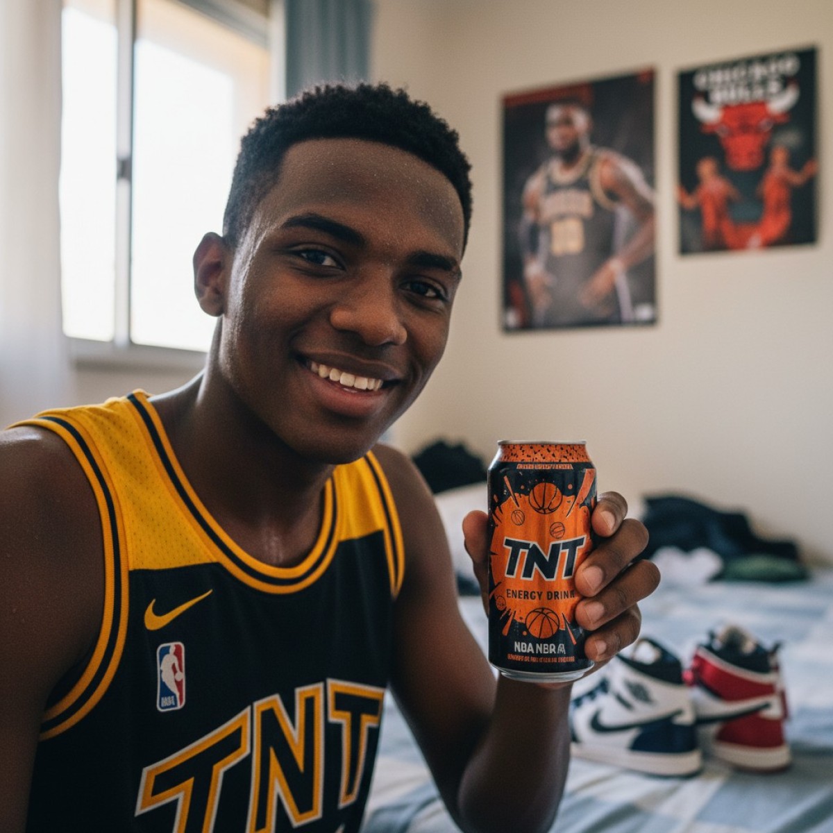 Embalagens temáticas de TNT Energy Drink com a NBA