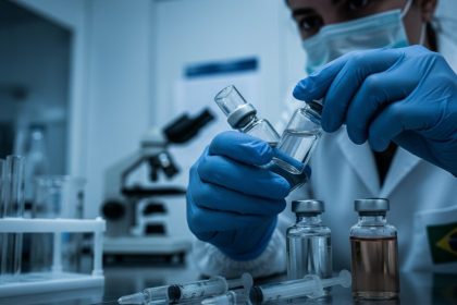 Cena do crime investigada pela perícia.