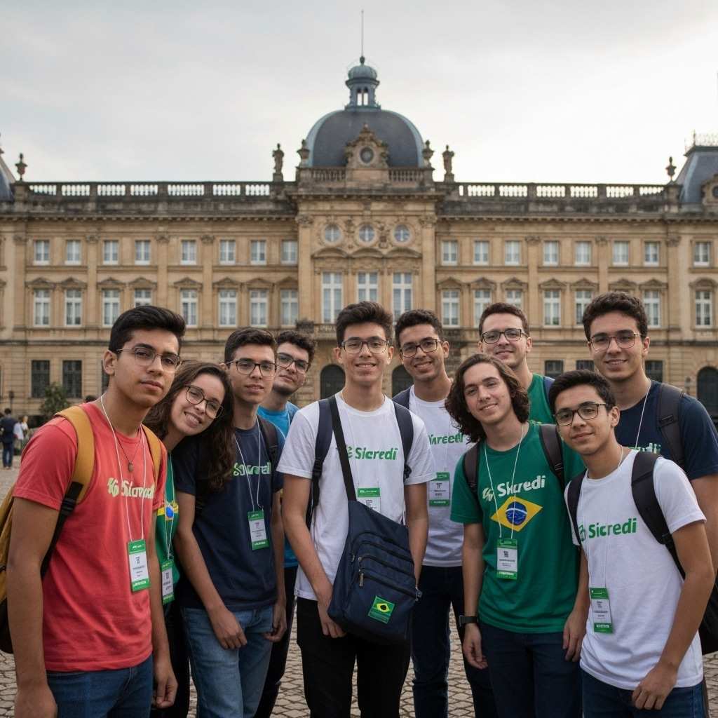 Jovens do Sicredi em intercâmbio internacional sobre cooperativismo.