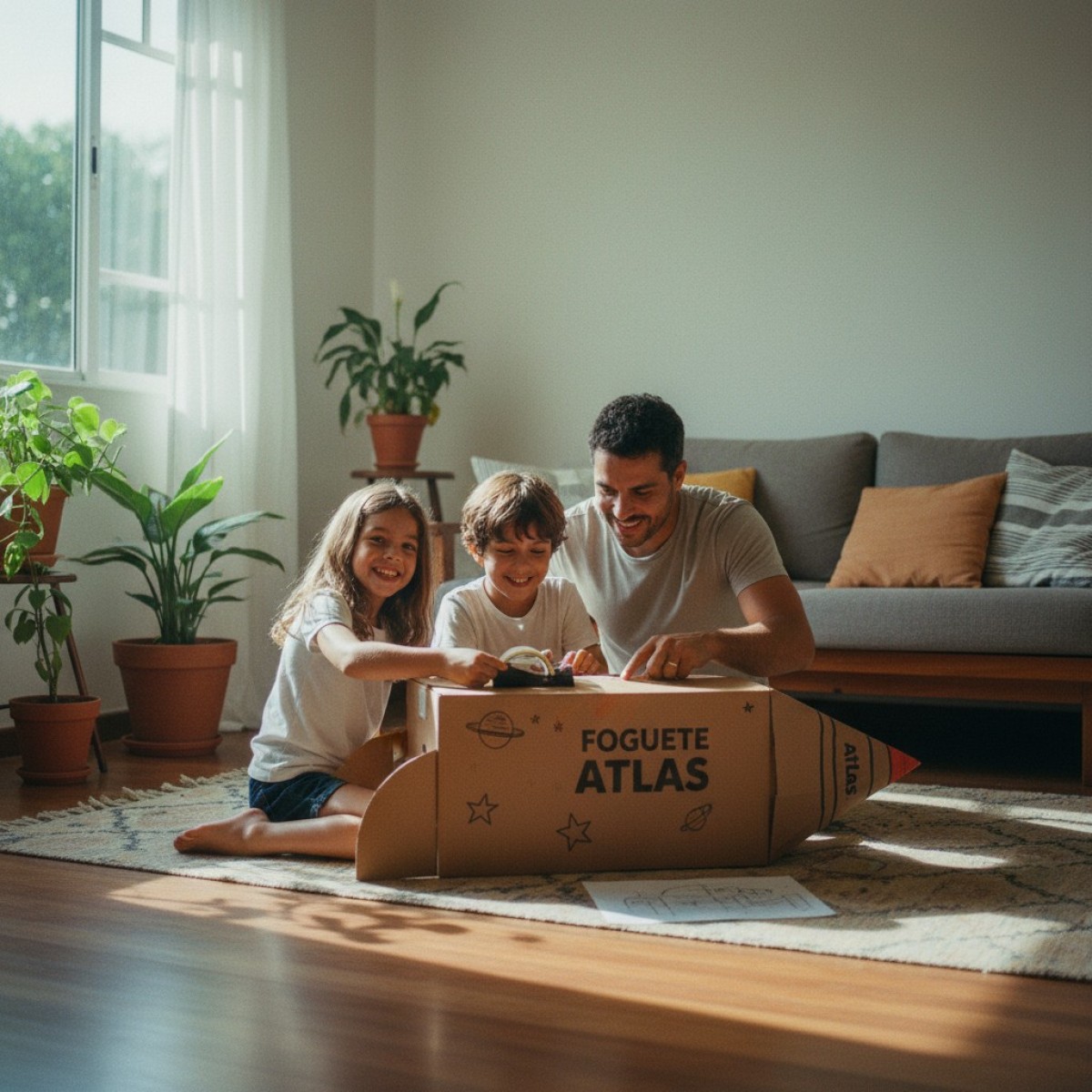 Embalagens Atlas e Dako transformadas em brinquedos e casinhas pet
