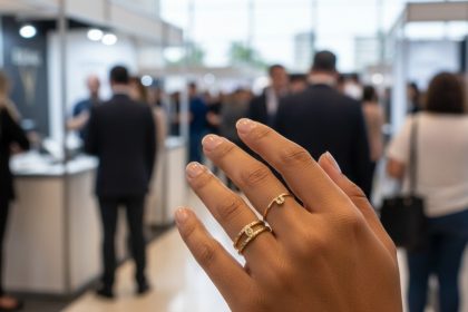 Semijoias expostas na Bijoias, maior feira da América Latina.