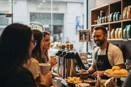 Logotipo Rei do Mate em fachada de loja