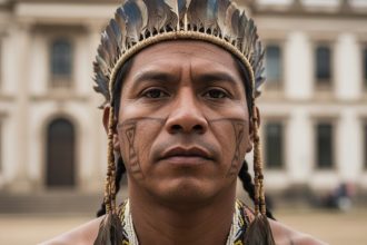 Edgar Kanaykõ Xakriabá fotografando em território indígena.