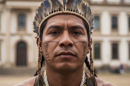 Edgar Kanaykõ Xakriabá fotografando em território indígena.