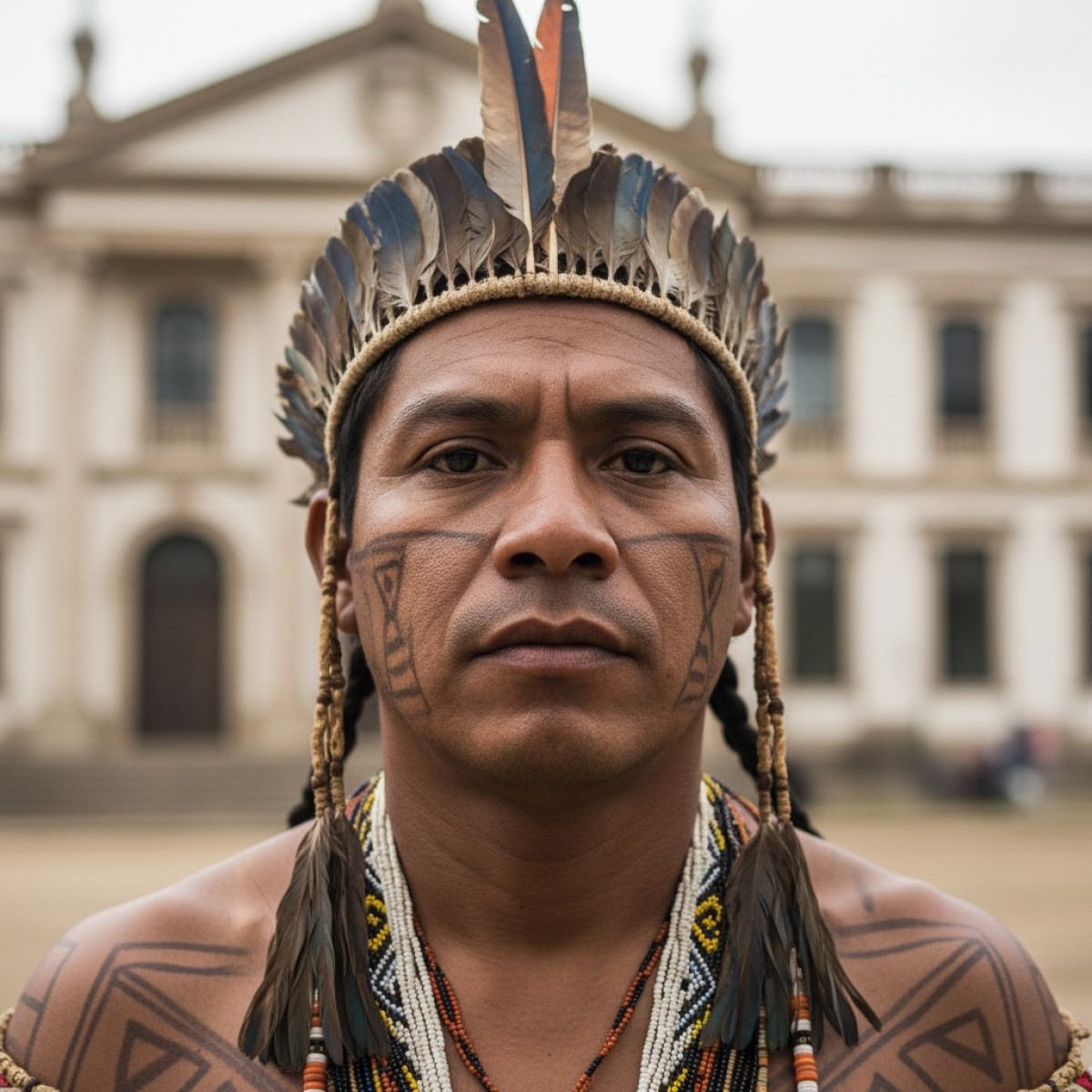 Edgar Kanaykõ Xakriabá fotografando em território indígena.