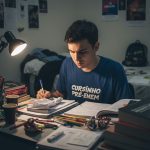 Estudante concentrado estudando para o Enem