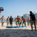 Participantes do reality 'Verão Tá ON' da EPTV em cenário de verão.