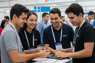 Startups no espaço de inovação da Mercopar 2024, impulsionadas por Gama e Sebrae RS.