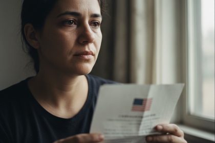 Mulher cabisbaixa, simbolizando vítima de violência doméstica.