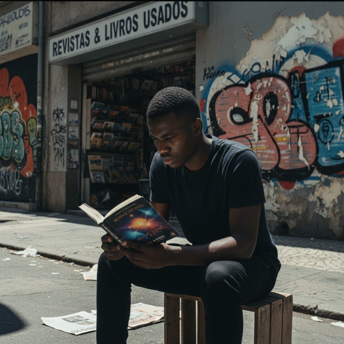 Livros de ficção científica em destaque.